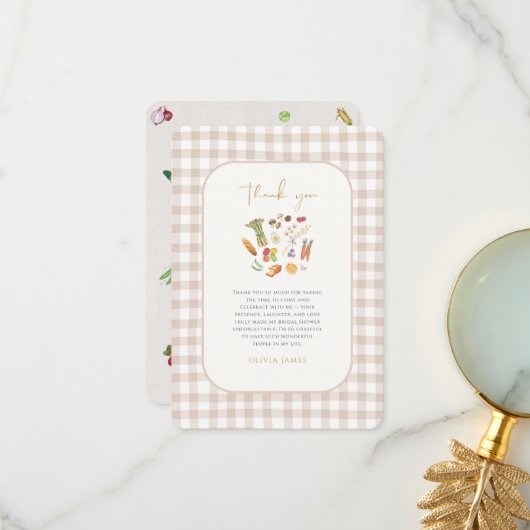 彼女はもう恋愛市場から撤退しました フラワーブライダルシャワーのお知らせ サンキューカード (正面/裏面インサイチュ)