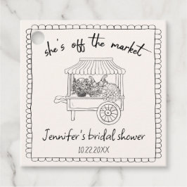 「彼女はもう誰のものにもならない」手描きのオリジナル ウェディングシャワー フェイバータグ