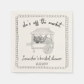 「彼女はもう誰のものにもならない」手描きのブライダルシャワー スタンダードカクテルナプキン (正面)