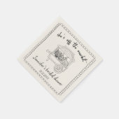 「彼女はもう誰のものにもならない」手描きのブライダルシャワー スタンダードカクテルナプキン (角)