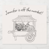 「彼女はもう誰のものにもならない」手描き ブライダルシャワー スパークリングワインラベル (シングルラベル)