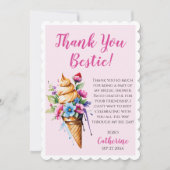 彼女はアイスクリームの結婚前お披露目会で大盛り上がりだ！ サンキューカード (正面)