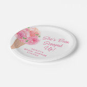 彼女はアイスクリームをすくわれた！ アイスクリームのテーマのウェディングシャワーのプレート ペーパープレート (アングル)