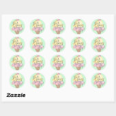 彼女はアイスクリームをすくわれた グリーン ステッカー (シート)