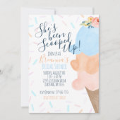 彼女はアイスクリームをすくわれた ブライダルシャワーの招待状 招待状 (正面)