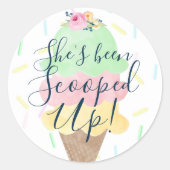 彼女はアイスクリームをすくわれた ブライダルシャワー ラウンドシール (正面)
