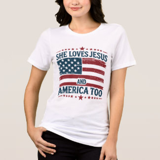 「彼女はイエスとアメリカも大好き」 トライブレンドTシャツ