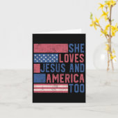 彼女はイエスとアメリカも愛している ４月７日の愛国者 カード (黄色い花)