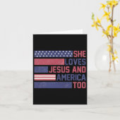 彼女はイエスとアメリカも愛している 4th of July 愛国者 カード (黄色い花)
