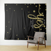 彼女はイエスと言った ウェディングフォトブースの背景バナー タペストリー (インサイチュ(横))