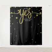 彼女はイエスと言った ウェディングフォトブースの背景バナー タペストリー (正面)