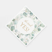 彼女はイエスと言った  ユーカリのナプキン  ブライズシャワー スタンダードランチョンナプキン (角)