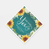 彼女はイエスと言った - ラスティックなひまわりエンゲージメントパーティー スタンダードランチョンナプキン (角)