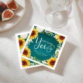 彼女はイエスと言った - ラスティックなひまわりエンゲージメントパーティー スタンダードランチョンナプキン