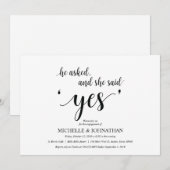 彼女はイエス、婚約パーティーの招待状 招待状 (正面/裏面)