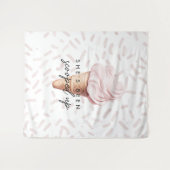 彼女はイチゴのブライダルを背景にスクープされている タペストリー (正面(横))