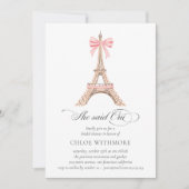 「彼女はウィイと言った」パリ・ボウエッフェルタワーお洒落 招待状 (正面)