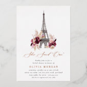 彼女はウィーパリブライダルシャワーと言った 箔招待状 (正面)