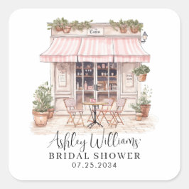 彼女はウィYesパリフランスのカフェブライダルシャワー スクエアシール