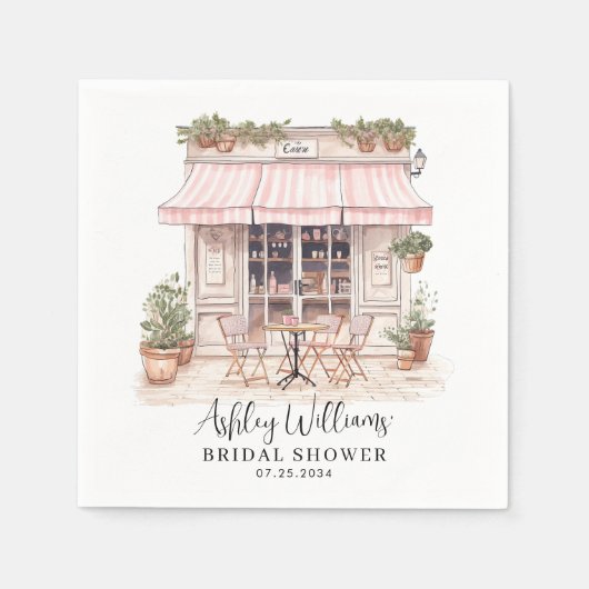 彼女はウィYesパリフランスのカフェブライダルシャワー スタンダードカクテルナプキン (正面)