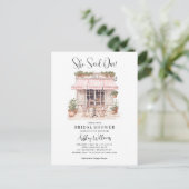 彼女はウィYesパリフランスのカフェブライダルシャワー ポストカード (スタンド正面)