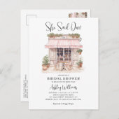 彼女はウィYesパリフランスのカフェブライダルシャワー ポストカード (正面/裏面)