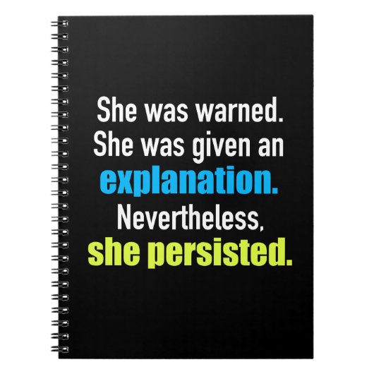 彼女はエリザベスワーレン主張しました ノートブック (正面)