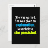 彼女はエリザベス・ウォーレンを固執した ポストカード (正面/裏面)