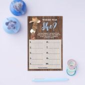 彼女はオウムカウボーイ赤ちゃんシャワーゲームカード チラシ (シングル)