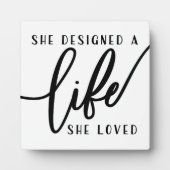 彼女はオフィスの看板を愛する人生をデザイン フォトプラーク (正面)