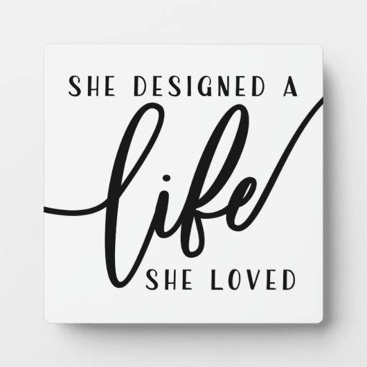 彼女はオフィスの看板を愛する人生をデザイン フォトプラーク (正面)