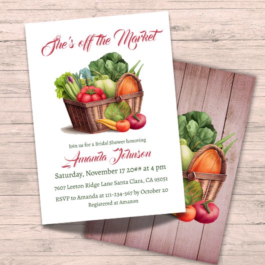 彼女はオフザマーケットファームハウスブライダルシャワー 招待状