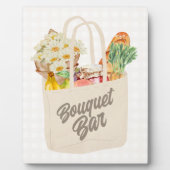 彼女はオフザマーケットブライダルシャワーブーケバー フォトプラーク (正面)