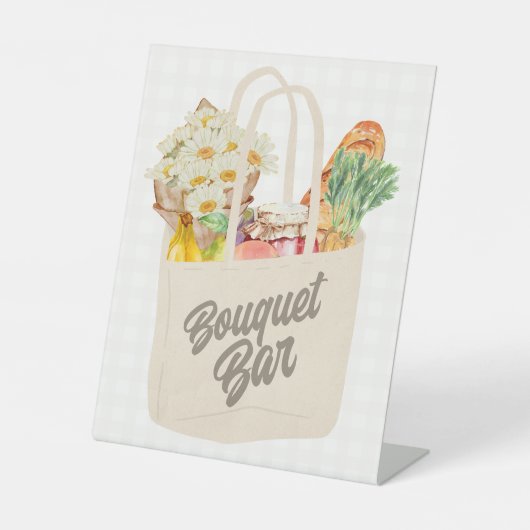 彼女はオフザマーケットブライダルシャワーブーケバー 台座サイン (正面)