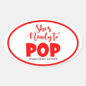 彼女はオーバルステッカーポップ・アートのを準備しパーソナライズされたている 楕円形シール (正面)