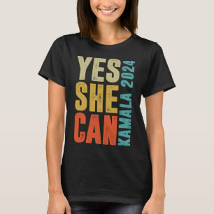 彼女はカマラ2024年のレトロ色 Tシャツ