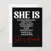 彼女はカマラ、強くて創造的で驚くべき魔法のインター シーズンポストカード (正面/裏面)