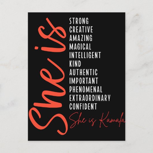 彼女はカマラ、強力なクリエイティブ驚くべき魔法のint シーズンポストカード (正面)