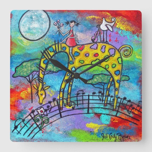 彼女はガボット時計の夢 スクエア壁時計 (正面)