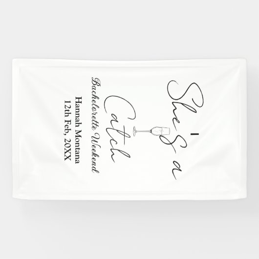 彼女はキャッチなシャンパンボトル独身最後の週末 横断幕 (横)