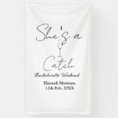 彼女はキャッチなシャンパンボトル独身最後の週末 横断幕 (縦)