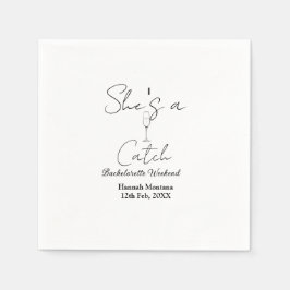 彼女はキャッチなシャンパンボトル週末の花嫁 スタンダードカクテルナプキン