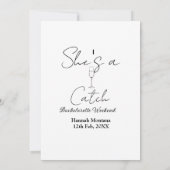 彼女はキャッチなシャンパンボトル週末独身会 招待状 (裏面)