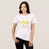 彼女はキャッチな黄色のモノグラム独身会n トライブレンドＴシャツ (正面全面)