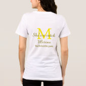 彼女はキャッチな黄色のモノグラム独身会n トライブレンドＴシャツ (裏面)