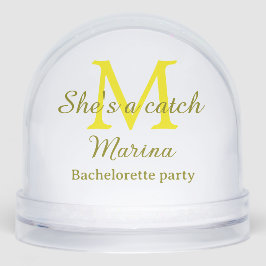 彼女はキャッチな黄色のモノグラム独身最後のパーティーデザイン