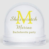 彼女はキャッチな黄色のモノグラム独身最後のパーティーデザイン (裏面)