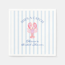 彼女はキャッチコピー プレッピーロブスターブライダルシャワー スタンダードカクテルナプキン