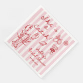 彼女はキャッチコーストロブスターブライダルシャワーナプキン (コーナー)