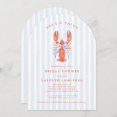 彼女はキャッチコーストロブスターブライダルシャワー 招待状 (正面/裏面)